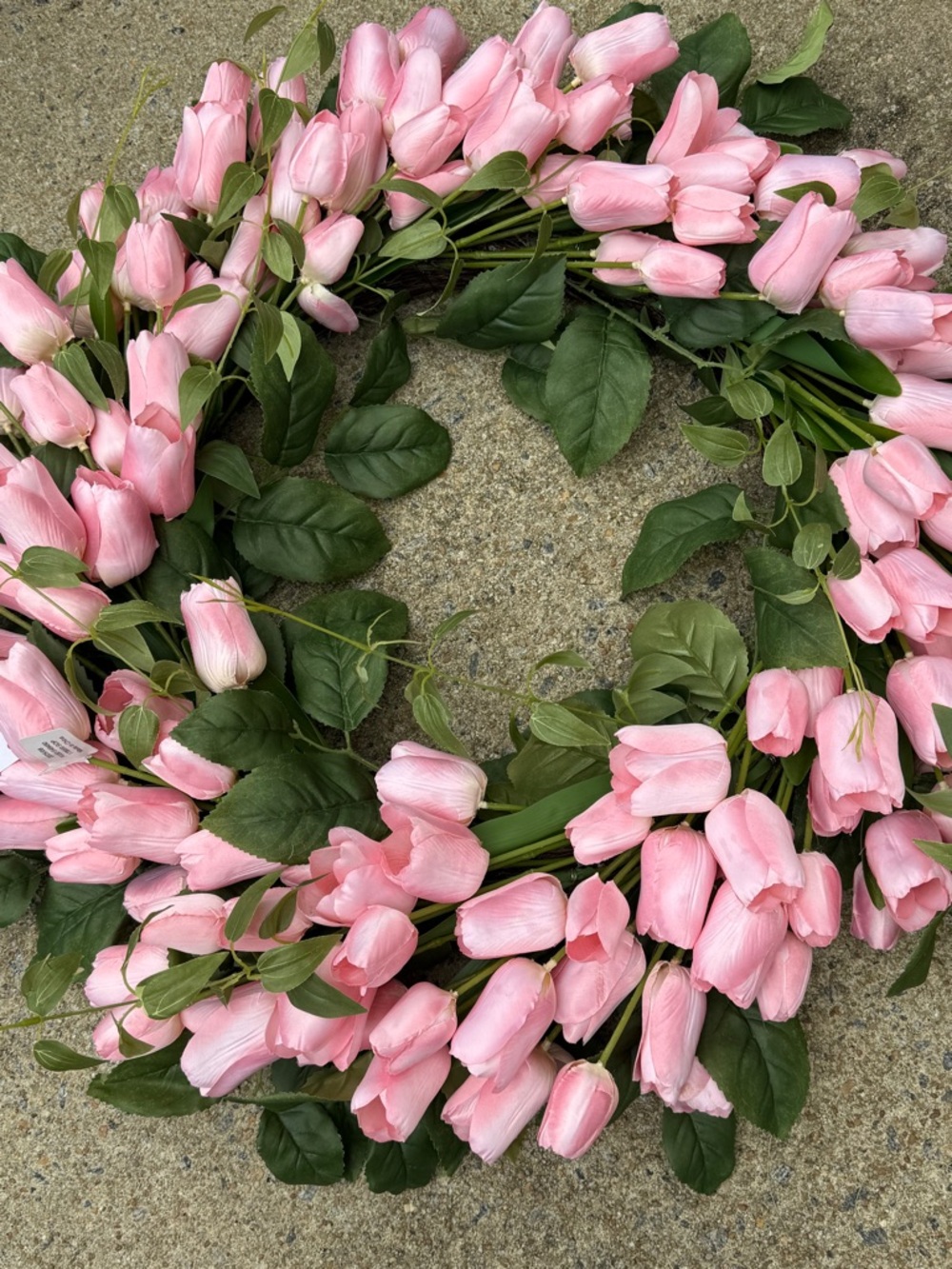 Grandin Road Pink Tulip Floral Wreath - NWT - Picture 4 of 16